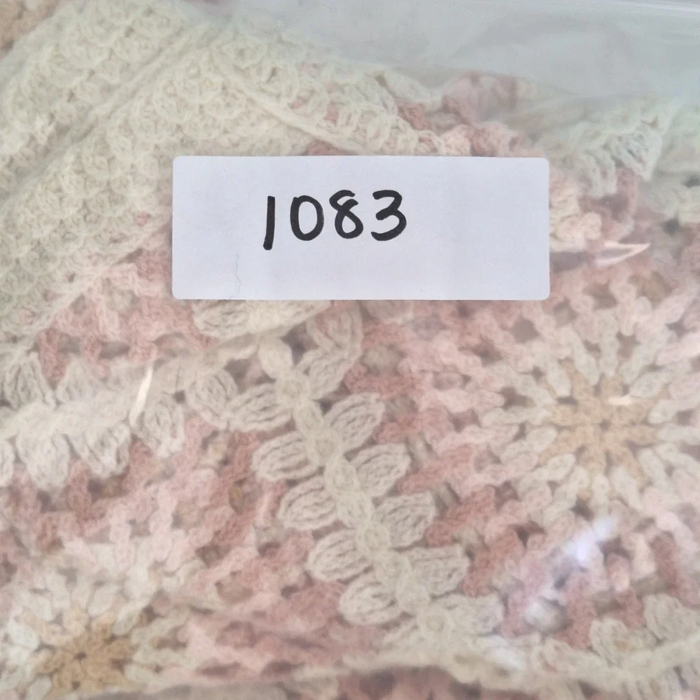 Womens Sweater XL Crochet Granny Square Cottagecore Indie Boho Hippie Festival